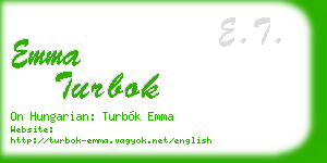emma turbok business card