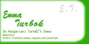 emma turbok business card